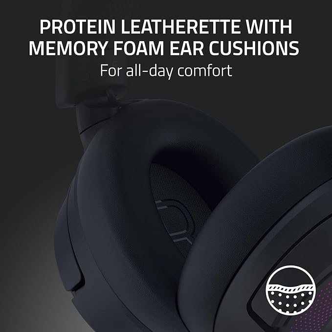 Razer Kraken Kitty V3 Pro Wireless RGB Gaming Headset: Chroma RGB Kitty Ears - 2.4 GHz, Bluetooth 5.3, USB A - Super Wideband Mic - 40mm Drivers - THX Spatial Audio - Comfortable Ear Cushions - Black
