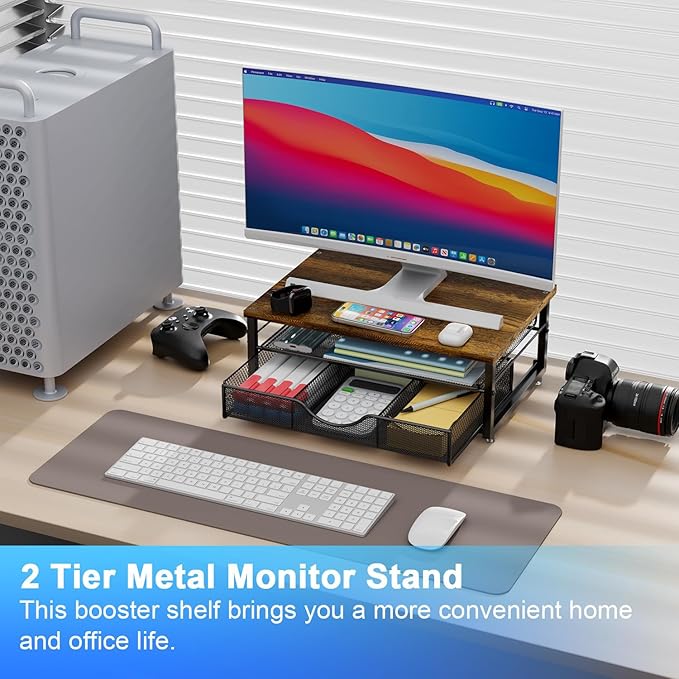 gianotter Computer Monitor Stand Riser – Wood