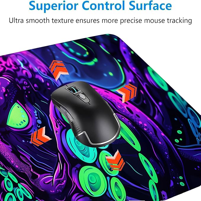 Octopus Desk Mat Gaming Mouse Pad Neon Cthulhu Monster Cool XL Mouse Pad Large Mousepad Extended Laptop Keyboard Mat Gaming Desk Pad Mouse Mat Office Computer Keyboard Laptop Home 35.4"x15.7"
