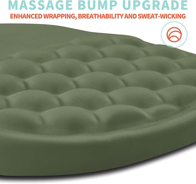 Ergonomic Mouse Pad Wrist Support with Memory Foam Massage Bulge, Carpal Tunnel Mousepad Wrist Rest for Mouse(12x8 inch,Olive Green)