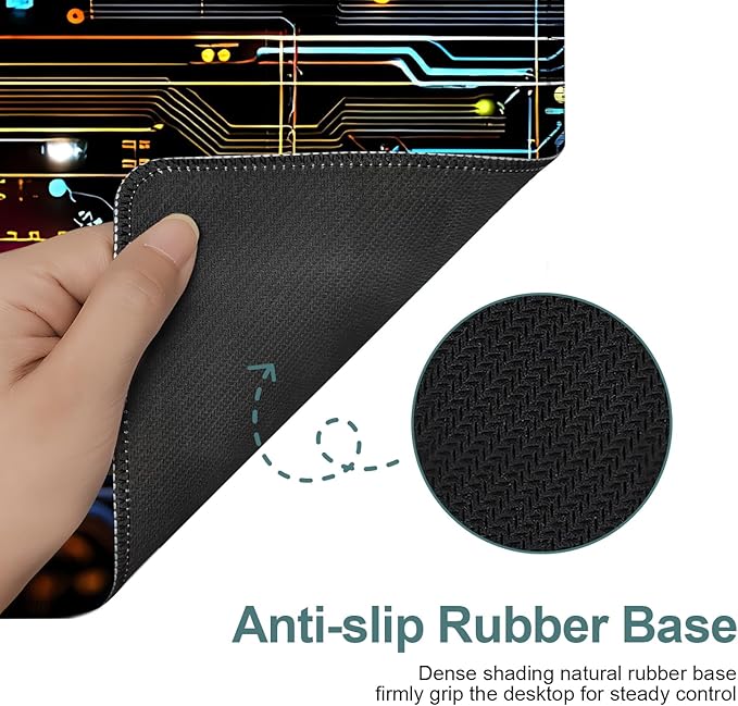 Lighting Extended Gaming Mouse Pad 31.5x11.8inches Large Desk Mat Anti-Slip Rubber Base & Durable Stitched Edges for Gamers Smooth Mouse Writing Surface for Desk Office/Home