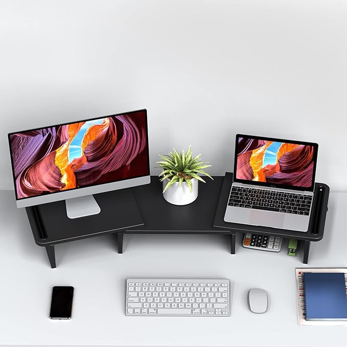 Zimilar Dual Monitor Stand Riser – Wood