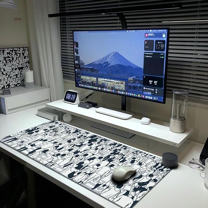 Aesthetics Busy City Zebra Crossing Art Mouse Pad Extended Large Gaming Mousepad XL Big Long Oversized Desk Mat Stitched Edges 31.5 X 11.8 Inch for Home Office
