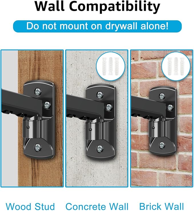 MOUNTUP Single Monitor Wall Mount for Max 32 Inch Computer Screen, Fully Adjustable Monitor Arm, Wall Mount Monitors Holder Support 4.4-19.8lbs Display, VESA Bracket Fit 75x75mm, 100x100mm