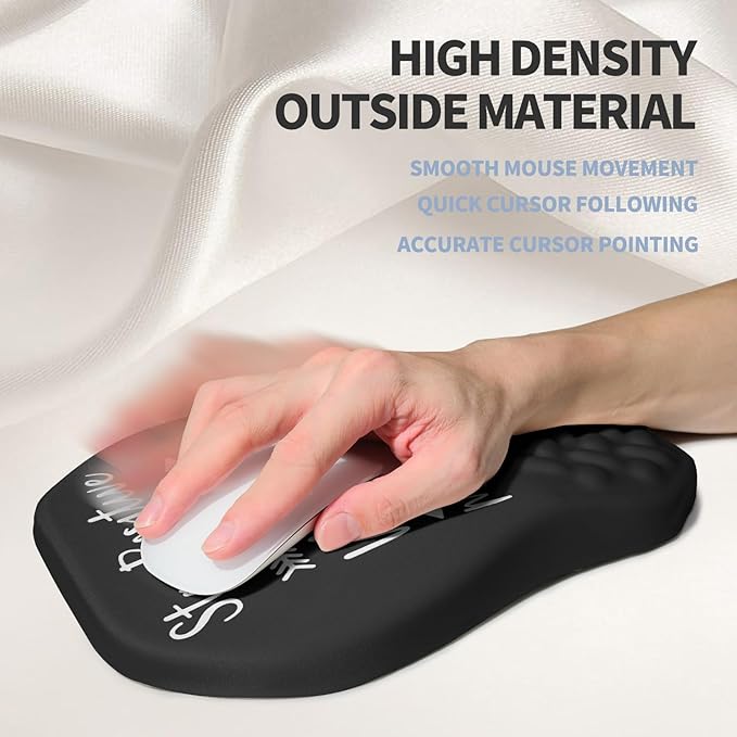 Ergonomic Raised Mouse Pad Wrist Support with Bilateral Slope Memory Foam Mousepad for Wrist Rest and Carpal Tunnel 11.8x7.9〃Inspirational Quotes