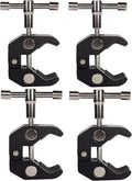 4Pack Super Clamp with 1/4 and 3/8 Thread for Photography,Camera Monitor, Plate Glass,LED Light, Umbrellas,Hooks, Shelves, Cross Bars,Photo Accessories