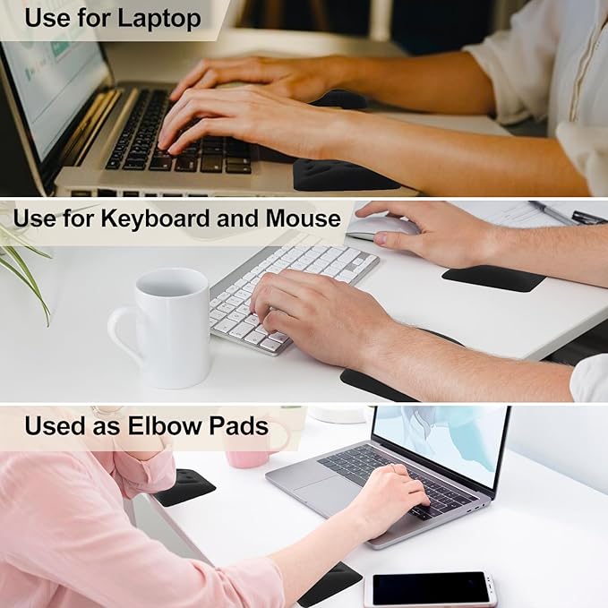 Ergonomic Wrist Rest for Laptop, Upgraded Laptop Wrist Support Pad for Computer Keyboard, Relieve Wrist Pain and Carpal Tunnel (Black)