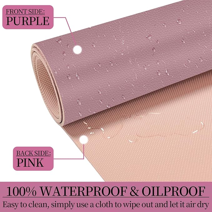 Mouse Pad and Keyboard Wrist Rest, 3-in-1 Large Keyboard and Mouse Pad Set, Ergonomic Wrist Rest for Computer Keyboards, Non-Slip Desk Mat Protector for Women (Purple Pink, 35.4" X 16.9")