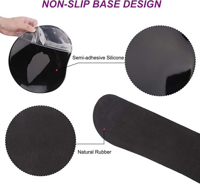 ARTSO Ergonomic Mouse Pad with Wrist Rest, Comfortable Keyboard Wrist Rest, Memory Foam Mousepad for Computer Keyboard, Mouse Pad Set for Easy Typing & Comfort, Purple Butterfly
