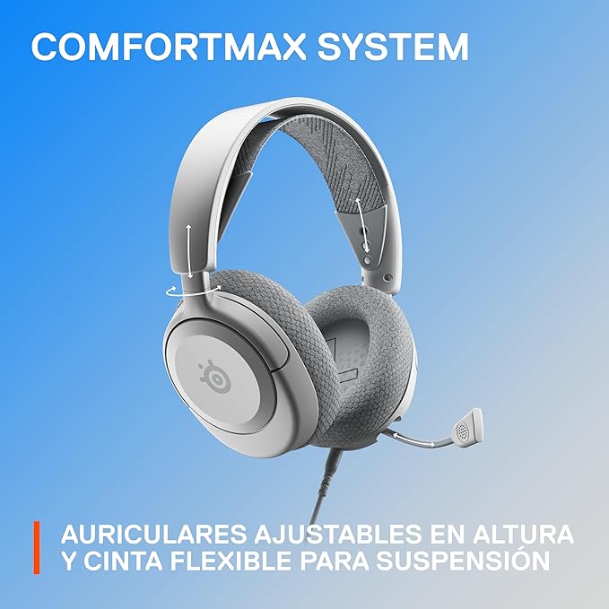 SteelSeries Arctis Nova 1P Multi-System Gaming Headset — Hi-Fi Drivers — 360° Spatial Audio — Comfort Design — Durable — Lightweight — Noise-Cancelling Mic — PS5/PS4, PC, Xbox, Switch - White
