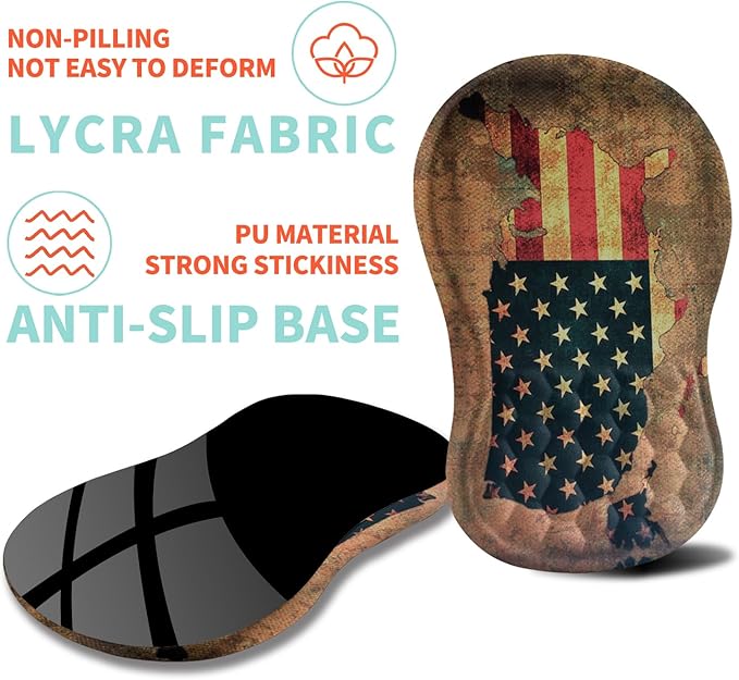 Ergonomic Mouse Pad Wrist Support with Memory Foam Massage Bulge, Carpal Tunnel Mousepad Wrist Rest for Mouse(12x8 inch, USA Flag Map)
