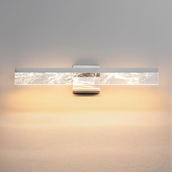 Brushed Nickel Vanity Light for Bathroom - 24 Inch Bathroom Lighting Fixtures Over Mirror 18W 3000K LED Vanity Lights Bar Modern Vanity Light Wall Mount