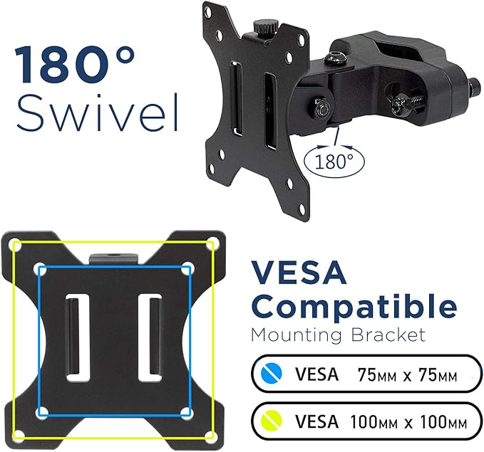 Mount-It! Universal VESA Pole Mount | Full Motion TV Pole Bracket | VESA 75 100 | Fits TVs or Monitors Up to 32 Inches (Pack of 3)