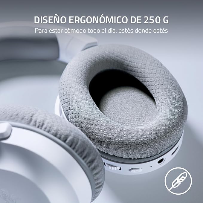 Razer Barracuda X Wireless Gaming & Mobile Headset (PC, PlayStation, Switch 2, Android, iOS): 2.4GHz Wireless + Bluetooth - Lightweight - 40mm Drivers - Detachable Mic - 50 Hr Battery - Mercury White