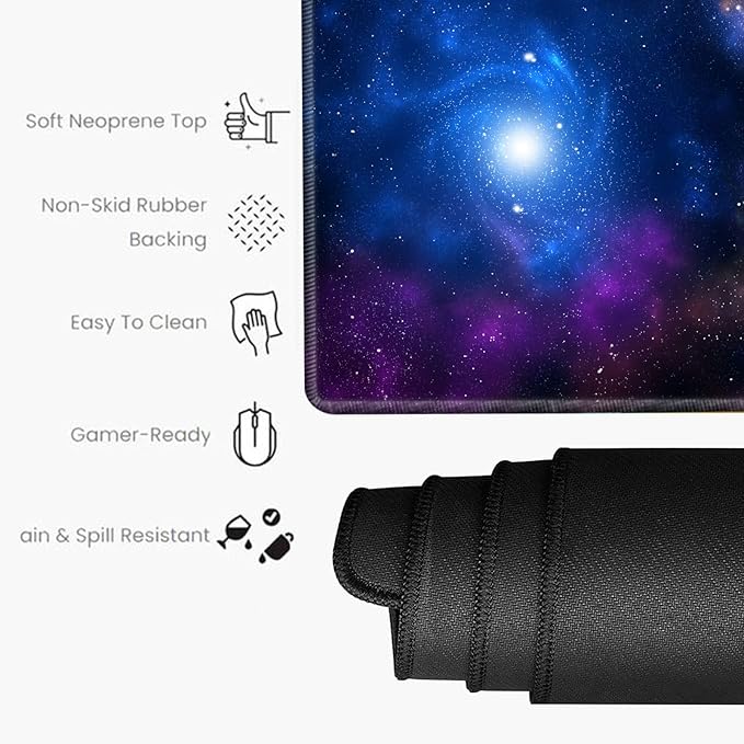 Galaxy Mouse Pad Gaming 31.5x15.75 inch Desk Mat Large Mousepad XXL Extended Computer Mat Non Slip Office Work Home