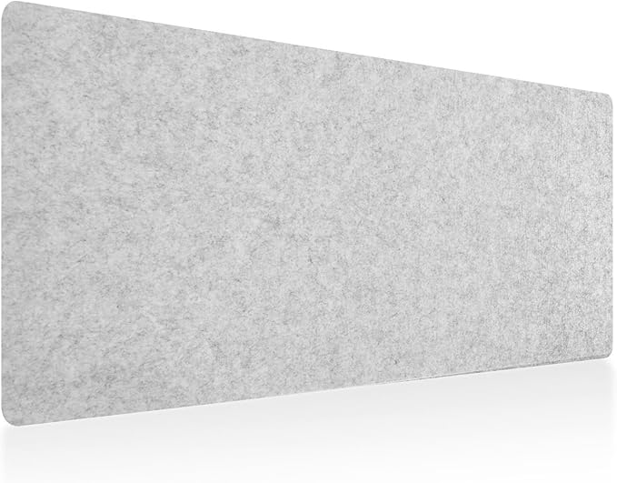DAWNTREES Non-Slip Felt Desk Mat | 36''x15.8'' | Large Computer Desk Mat Keyboard and Mouse Pad | Office Desktop Pad Protector (Light Grey)