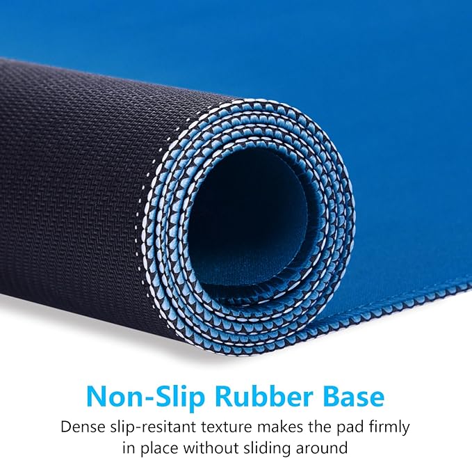 Dapesuom Large Gaming Mouse Pad, Extended Mouse Mat with Stitched Edges, Full Size Keyboard Pad with Non-Slip Base, Big XXL Computer Desk Mats for Gamer, Laptop, Office, 35.5 x 15.7 in, Dark Blue