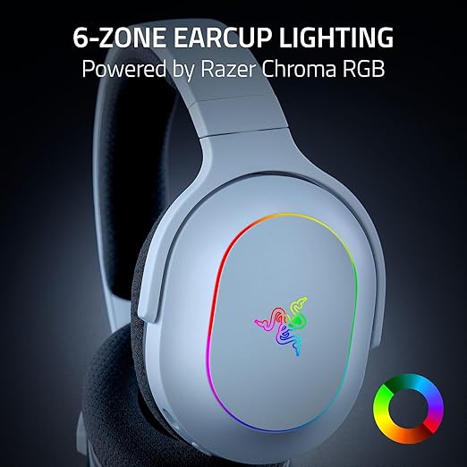 Razer Barracuda X Chroma Wireless Gaming Headset: 2.4GHz Wireless & Bluetooth - Lightweight - Chroma RGB - 40mm Drivers - Cardioid Mic - 70 Hr Battery - for PC, Mac, PS5, Switch 2, Smartphone - White