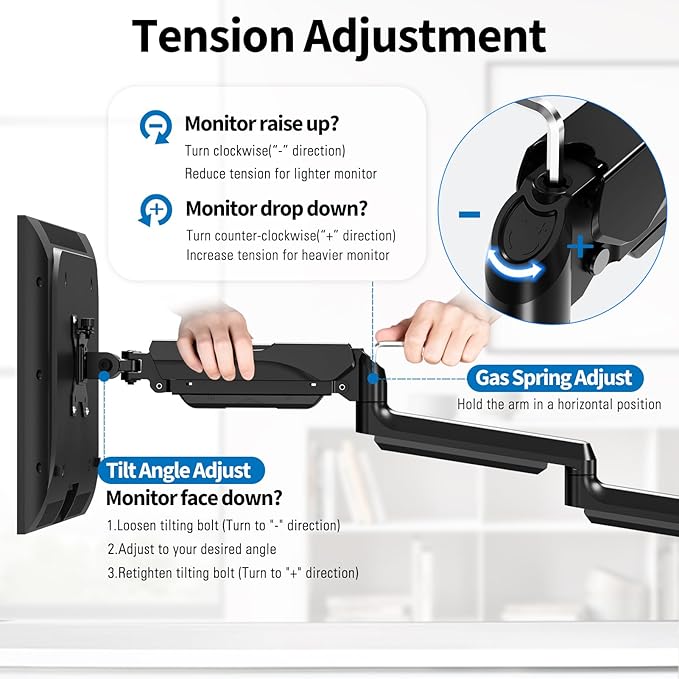 Triple Monitor Desk Mount for Computer Screens up to 32", Holds up to 19.8 lbs Each, 3 Monitor Arm, Heavy Duty Stand Vesa Mount 75x75, 100x100