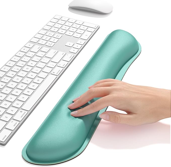Dapesuom Enlarge Keyboard Wrist Rest Pad, Cute Memory Foam Wrist Rest for Computer Keyboard, Ergonomic Keyboard Mouse Wrist Support for Comfortable Typing, Comfort for Office, Gaming, Laptop, Green