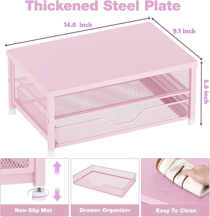 OPNICE Computer Monitor Stand Riser – Pink