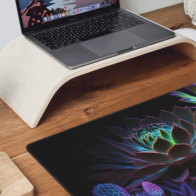 Gaming Mouse Pad,Large Mouse Pads for Desk,Non-Slip Rubber Base Extended Mousepad,XXL Keyboard Mouse Mat,Computer Keyboard Desk Pad with Stitched Edges,35.4x15.8inch,Succulent Plants