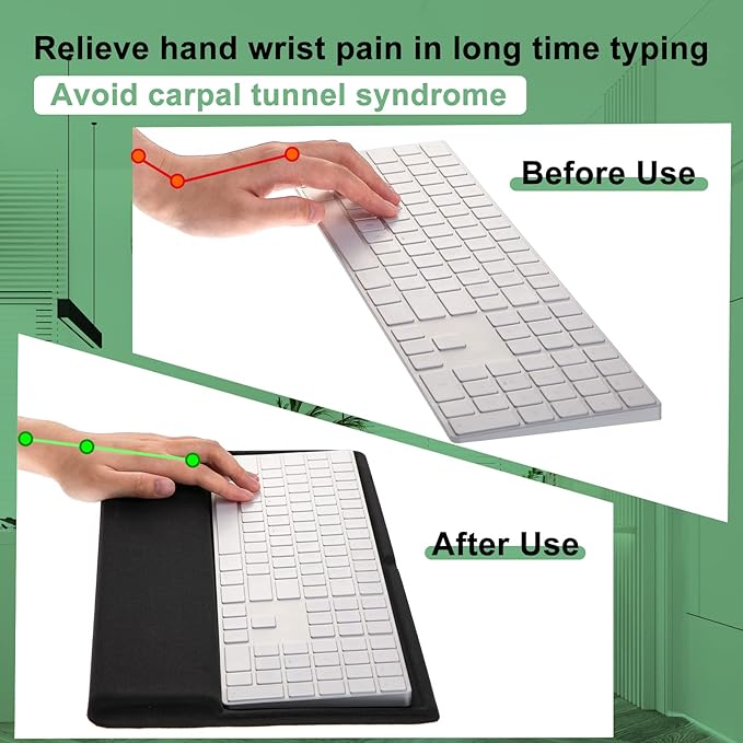 Weewooday Keyboard Wrist Rest for Pad Wrist Rest Stand Compatible with Wireless Keyboard with Numeric Keypad for Easy Typing(Compatible with Magic Keyboard 2 with Numeric Keypad, MQ052LL/A)