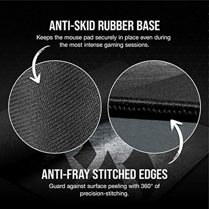Corsair MM350 PRO Extended XL Premium Spill-Proof Cloth Gaming Mouse Pad – 36.6” Width x 15.7” Height Surface – Black/Gray