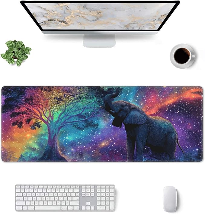 Elephant Mouse Pad Extended Large Gaming Mouse Pad XL Stitched Edges for Gamer Home Office 31.5 X 11.8 Inch