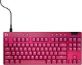 Logitech G PRO X TKL Rapid (Tenkeyless) Wired Gaming Keyboard: Magnetic Analog Switches with Rapid Trigger, Lightsync RGB, Detachable USB-C Cable, Volume Roller & Media Buttons - Magenta