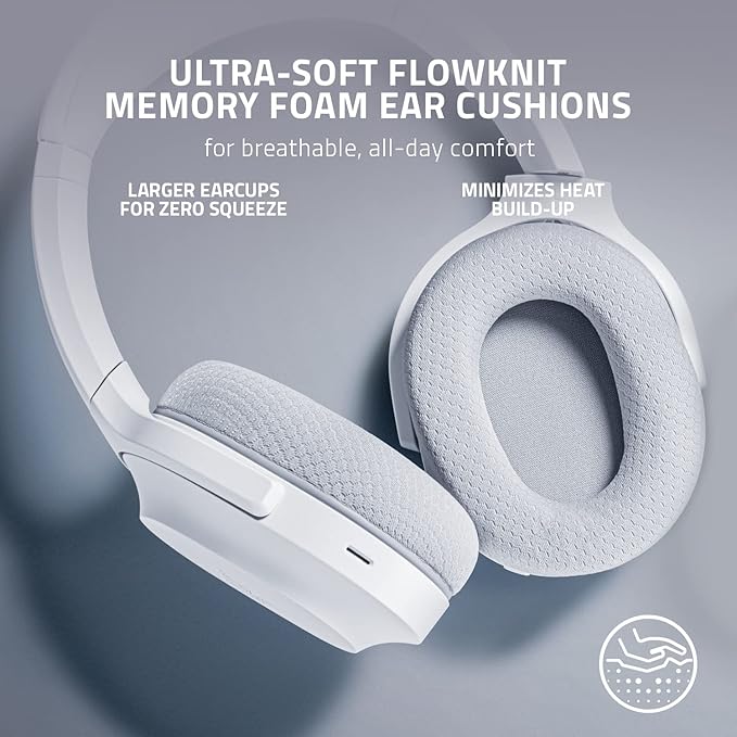 Razer Barracuda Wireless Gaming & Mobile Headset (PC, PlayStation, Switch 2, Android, iOS): 2.4GHz Wireless + Bluetooth - Integrated Noise-Cancelling Mic - 50mm Drivers - 40 Hr Battery - Mercury White