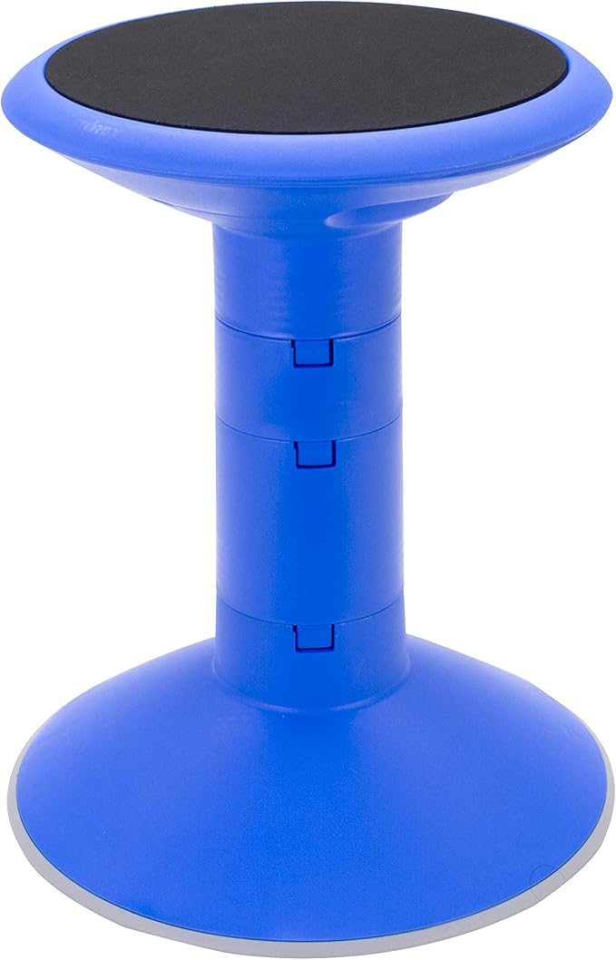 Storex Active Tilt Stool – Ergonomic Seating for Flexible Office Space and Standing Desks, Adjustable 12-24 Inch Height, Blue (00321A01C)
