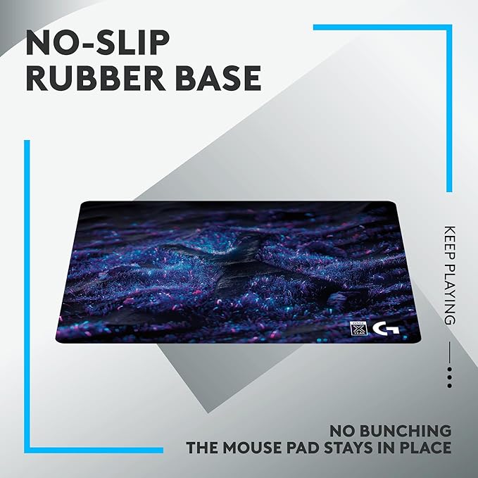 Logitech G640 SE Large Cloth Gaming Mouse Pad, Optimized for Gaming Sensors, Moderate Surface Friction, Non-Slip Mouse Mat - 10th Anniversary