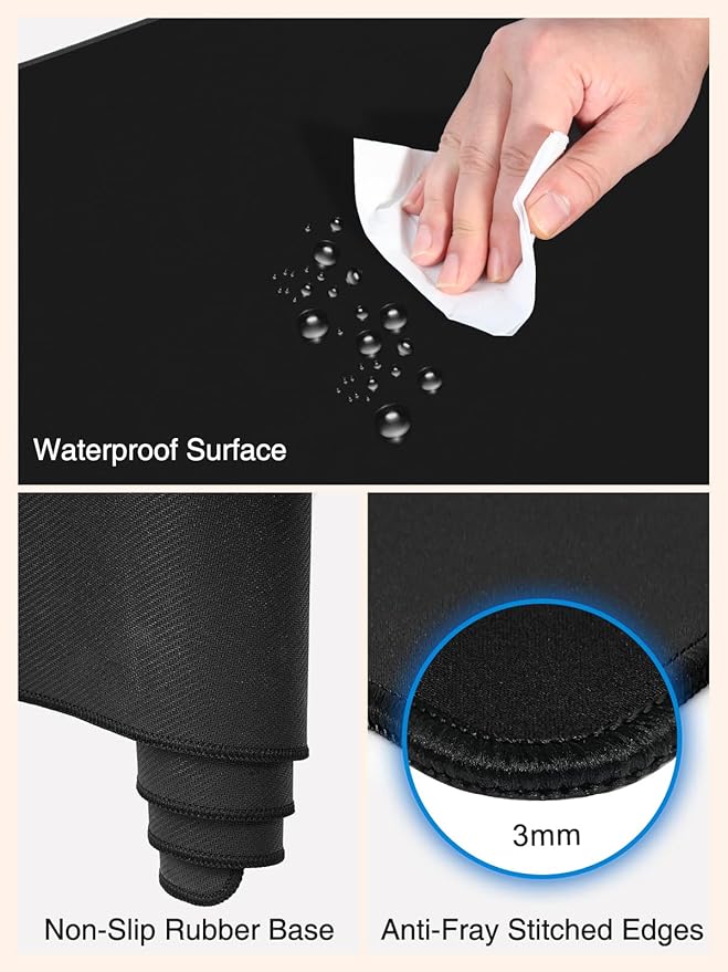 2-in-1 Mouse Pad with Magnetic Wireless Charging, Gaming Mouse Pad, 31.5"x15.8" Large Desk Mat for Laptop/Keyboard, Waterproof Smooth Surface, Non-Slip Base, No Adapter