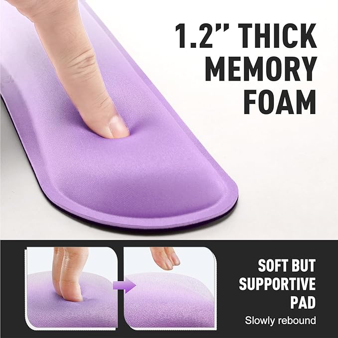 Gimars Upgrade Enlarge Silky Gel Memory Foam Keyboard Wrist Rest, Wrist Rest for Computer Keyboard, Ergonomic Mouse pad Rests for Typing, Wrist Support for Office, Gaming, Purple Gradient