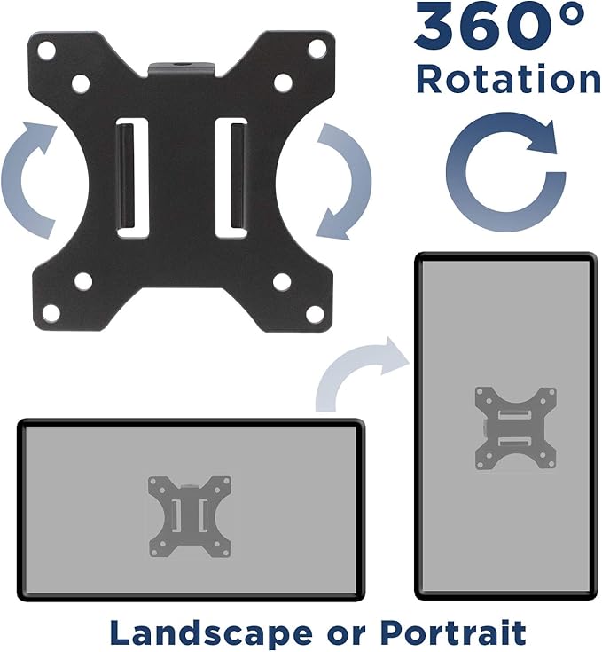 Mount-It! Universal Full Motion Steel Pole Mount with Articulating Arm and Removable VESA Plate for 17 to 32 Inch Monitors & TVs, VESA 75x75 & 100x100 Compatible, Black (MI-391) (Pack of 2)