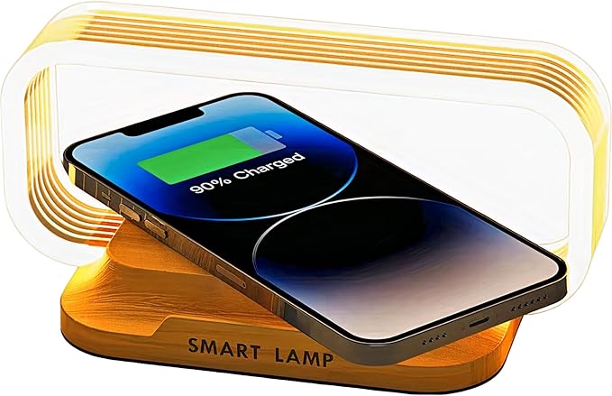 Bedside Table Lamp Wireless Charger, Touch Nightstand Lamp with USB Port Desk Lamp with Modern LED Light Dimmable for Bedroom, Living Room, Office, 3 Way Touch Control Stepless Dimming