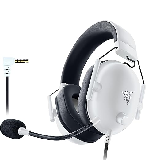 Razer BlackShark V2 X PlayStation Gaming Headset: 50mm Drivers - Cardioid Mic - Lightweight - Comfortable, Noise Isolating Earcups - for PS5, Xbox Series X, PC, Switch via 3.5 mm Audio Jack - White