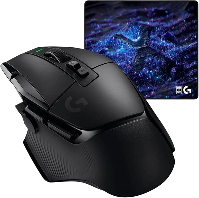 Logitech G502 X Lighstspeed Wireless Gaming Mouse + 10th Anniversary Mousepad Bundle - Black