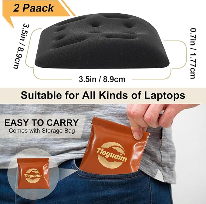 Ergonomic Wrist Rest for Laptop, Upgraded Laptop Wrist Support Pad for Computer Keyboard, Relieve Wrist Pain and Carpal Tunnel (Black)
