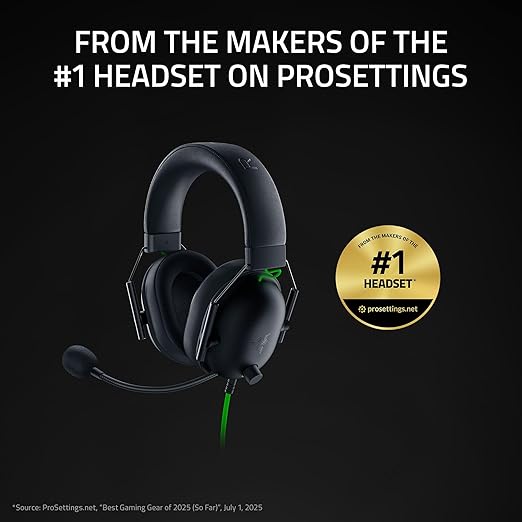 Razer BlackShark V2 X Gaming Headset: 7.1 Surround Sound - 50mm Drivers - Memory Foam Cushion - For PC, PS4, PS5, Switch - 3.5mm Audio Jack - Black
