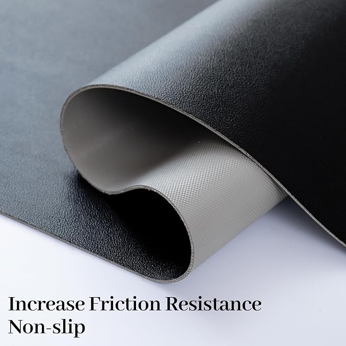 Large Desk Pad Mat, Long Mouse Pads for Desks Non-Slip, Black Leather Desk Mat, Waterproof Computer Mat Desktop Protector for Office/Study/Home/Decor (47.2" x 16.9")