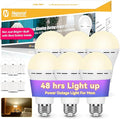 Neporal LITE Emergency Rechargeable Light Bulbs A19, Light Up to 48 hrs, Battery Operated Light Bulb, 5000K E26 LED Bulb, Emergency Lights for Home Power Failure (Soft White-6PK, 12, Watts)