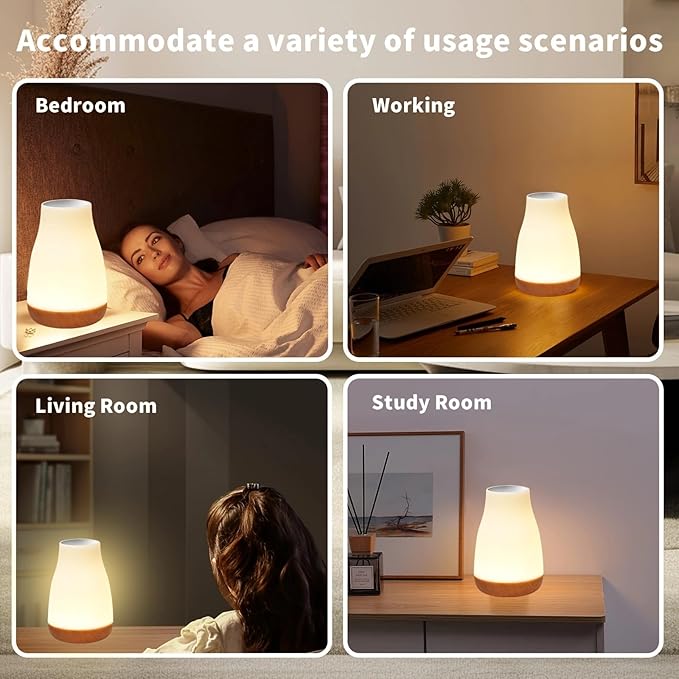 Night Light,13 RGB Colors & 5 Brightness, USB Rechargeable Desk Lamp, Remote Control Dimmable Night Light with RGB Color Changing,Portable Lamp for Baby, Bedroom, Living Room