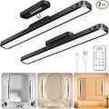 WILLED 3W Mirror Lights with Remote Control,Eye-Friendly Magnetic Light Bar with Battery Level Display,Adjustable Color Temperatures Vanity Lights for Mirror,Makeup Lighting for Bathroom(2 Pack)