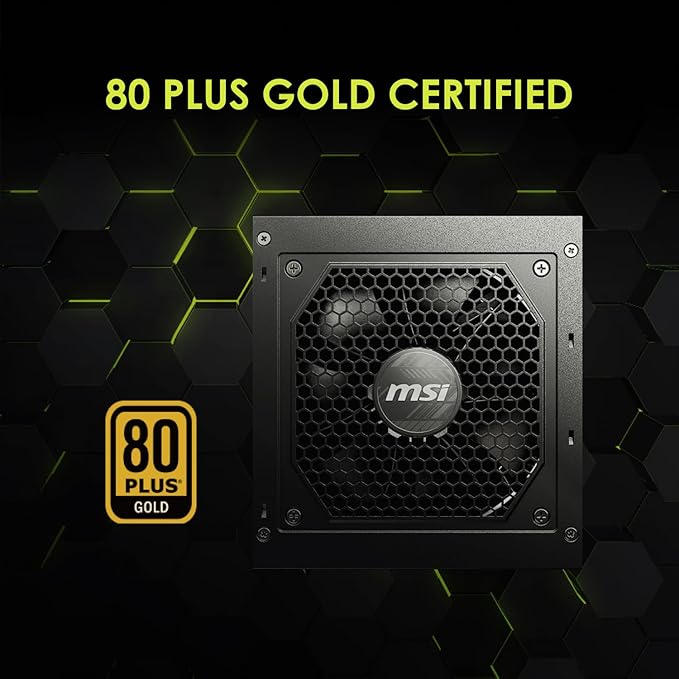 MSI MAG A650GL, Fully Modular Compact Gaming 650W Power Supply, 80+ Gold, ATX PSU, 10 Year Warranty