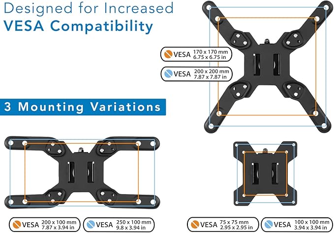 Mount-It! Large Monitor Desk Mount with VESA 200 (200x200, 200x100) Bolting Pattern, Fits up to 42 Inch and Ultrawide Monitors, Full Motion with Clamp and Grommet Base