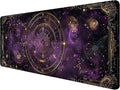Purple Star Moon Card Desk Pad Mouse Pad Mysterious Galaxy Large Gaming Mouse Mat with Stitched Edges,Non-Slip Waterproof Rubber Base Mous Mat 31.5"x11.8" Office Computer Keyboard Laptop Home
