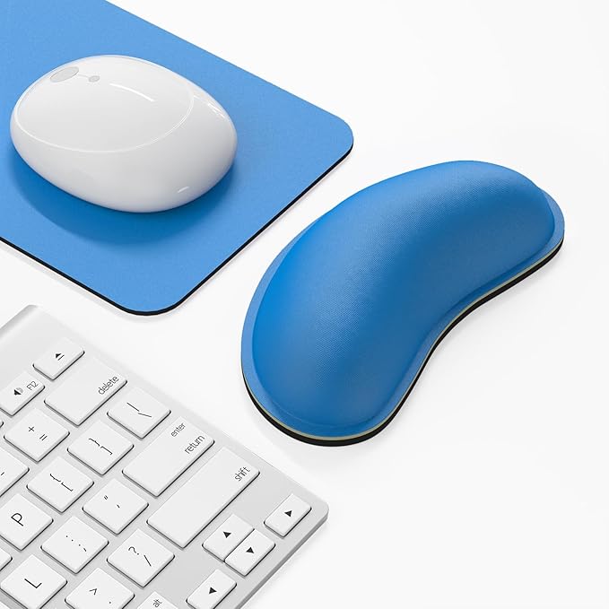 Dapesuom Mouse Wrist Rest, Ergonomic Memory Foam Mouse Wrist for Computer Desk Mats Support, Hand Rest Pad Cushion for Gaming, Office, Laptop, Men, Women, Pain Relief & Easy Typing, Dark Blue