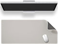 ALOANES Beige Waterproof Desk Mat, Large, with Extended Mouse Mat, Office Desk Protector with Anti-Slip Base, Stitched Edge, Grain Jacquard Surface, Perfect for Gamer, Home, XL,11.81"x27.56"x0.12'